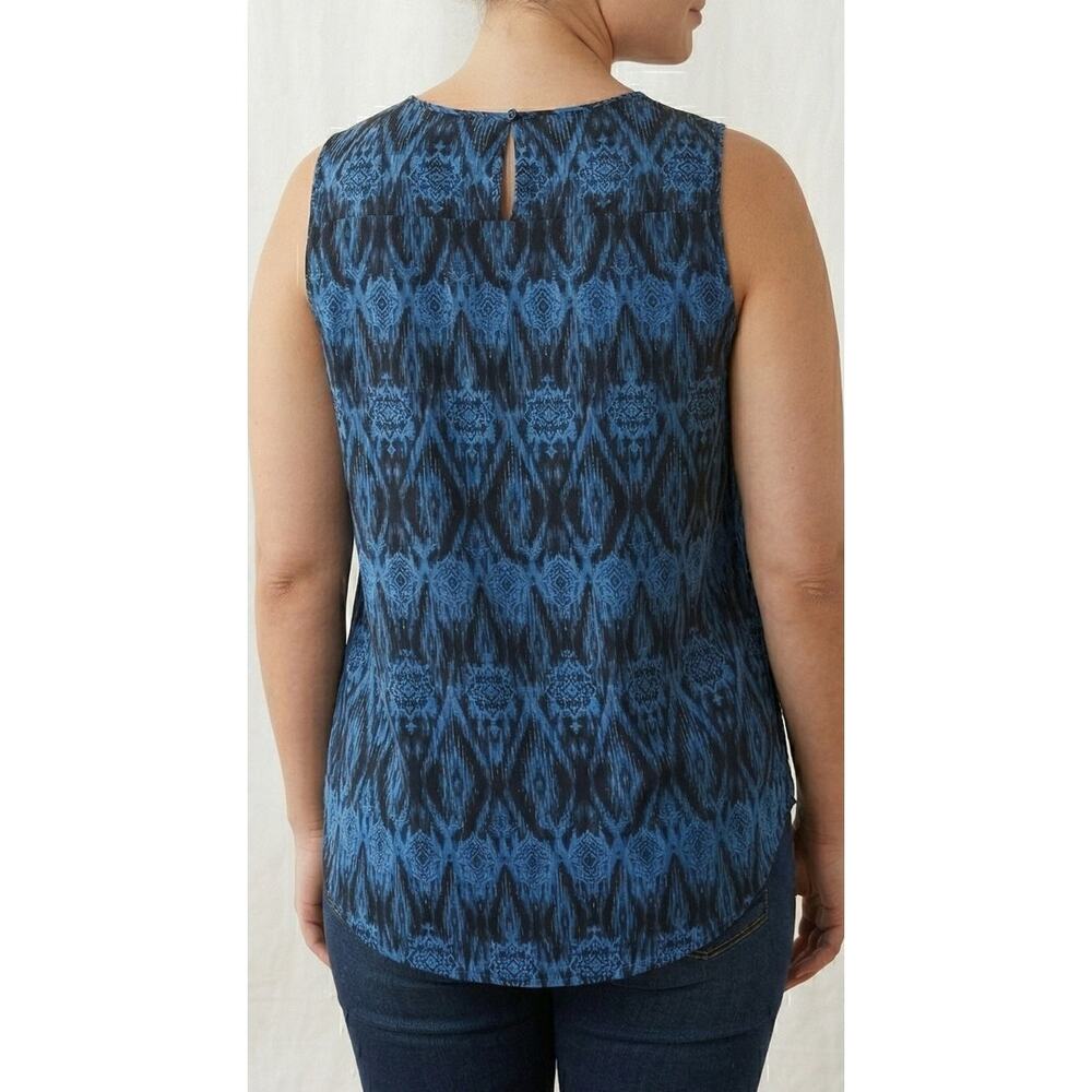 Cato Est 1946 14/16W Blue Black Pattern Sleeveless Blouse Polyester - Picture 4 of 11